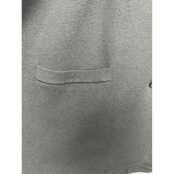 J. Crew Black Knit Blazer Jacket Cardigan Size L Cotton Merino Wool Old Money - Picture 8 of 10